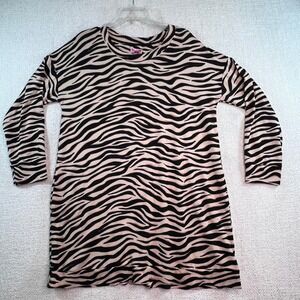 Kate Spade New York Zebra Print Knit Dress Long Sleeve Women's Large
